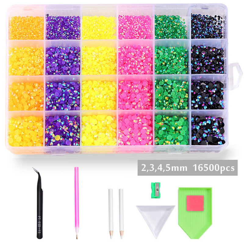 16500db/készlet Kristályok Köröm Strassz 2-5mm Lapos hátú Színes Csillogó Drágakövek Körömbűvek Kiegészítők Barkácsolás 3D Körömdíszítések