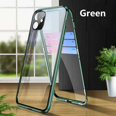 Μεταλλική μαγνητική θήκη προστασίας φακού διπλής όψης για iphone 13 12 11 14 Pro Max Camera All-Inclusive Bumper XSR 8 7 Plus