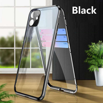 Μεταλλική μαγνητική θήκη προστασίας φακού διπλής όψης για iphone 13 12 11 14 Pro Max Camera All-Inclusive Bumper XSR 8 7 Plus