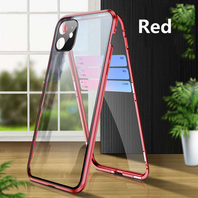 Μεταλλική μαγνητική θήκη προστασίας φακού διπλής όψης για iphone 13 12 11 14 Pro Max Camera All-Inclusive Bumper XSR 8 7 Plus