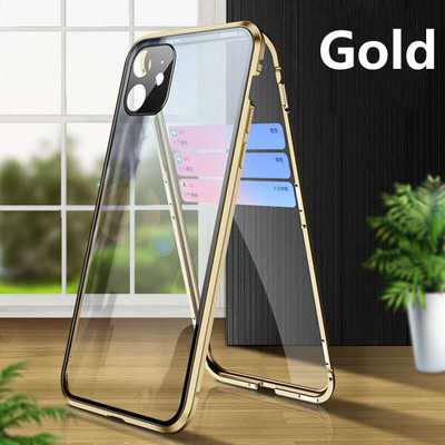 Μεταλλική μαγνητική θήκη προστασίας φακού διπλής όψης για iphone 13 12 11 14 Pro Max Camera All-Inclusive Bumper XSR 8 7 Plus