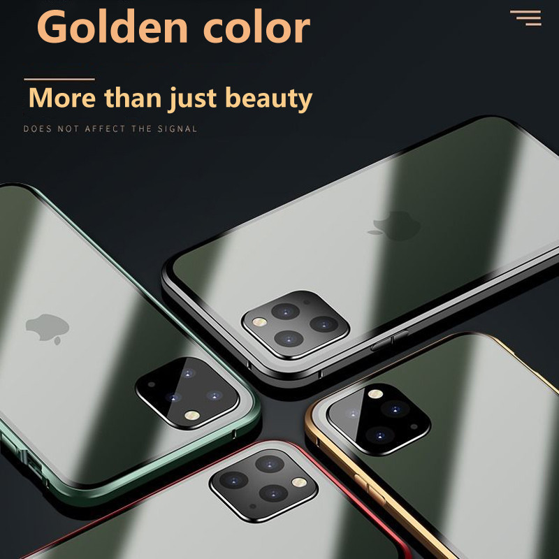 Μεταλλική μαγνητική θήκη προστασίας φακού διπλής όψης για iphone 13 12 11 14 Pro Max Camera All-Inclusive Bumper XSR 8 7 Plus