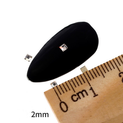 Novih 100 kom/lot kristalnih dijamantnih kamenčića za nokte od strass prozirnog stakla za 3D ukrase za nokte, kvadrata