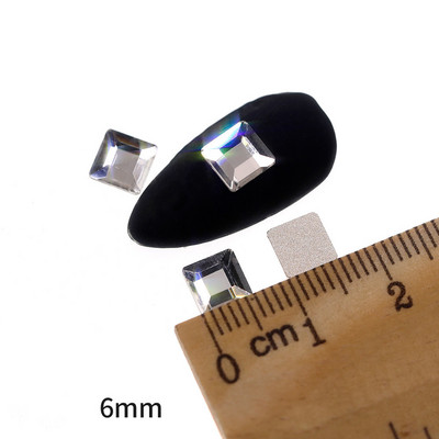 Novih 100 kom/lot kristalnih dijamantnih kamenčića za nokte od strass prozirnog stakla za 3D ukrase za nokte, kvadrata