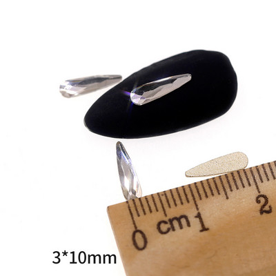 Novih 100 kom/lot kristalnih dijamantnih kamenčića za nokte od strass prozirnog stakla za 3D ukrase za nokte, kvadrata