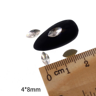 Novih 100 kom/lot kristalnih dijamantnih kamenčića za nokte od strass prozirnog stakla za 3D ukrase za nokte, kvadrata