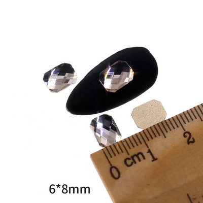 Novih 100 kom/lot kristalnih dijamantnih kamenčića za nokte od strass prozirnog stakla za 3D ukrase za nokte, kvadrata