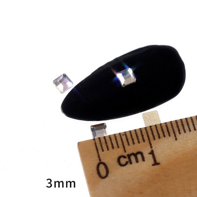 Novih 100 kom/lot kristalnih dijamantnih kamenčića za nokte od strass prozirnog stakla za 3D ukrase za nokte, kvadrata