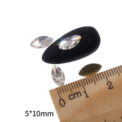 Novih 100 kom/lot kristalnih dijamantnih kamenčića za nokte od strass prozirnog stakla za 3D ukrase za nokte, kvadrata