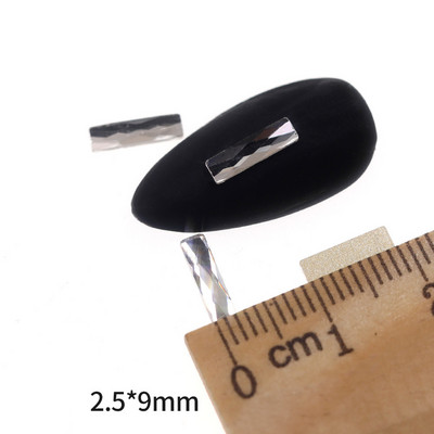 Novih 100 kom/lot kristalnih dijamantnih kamenčića za nokte od strass prozirnog stakla za 3D ukrase za nokte, kvadrata