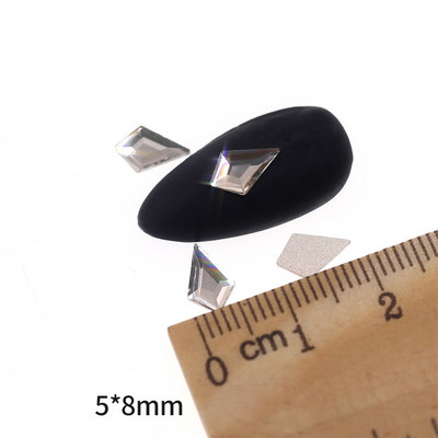 Novih 100 kom/lot kristalnih dijamantnih kamenčića za nokte od strass prozirnog stakla za 3D ukrase za nokte, kvadrata