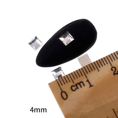 Novih 100 kom/lot kristalnih dijamantnih kamenčića za nokte od strass prozirnog stakla za 3D ukrase za nokte, kvadrata
