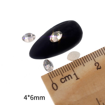 Novih 100 kom/lot kristalnih dijamantnih kamenčića za nokte od strass prozirnog stakla za 3D ukrase za nokte, kvadrata