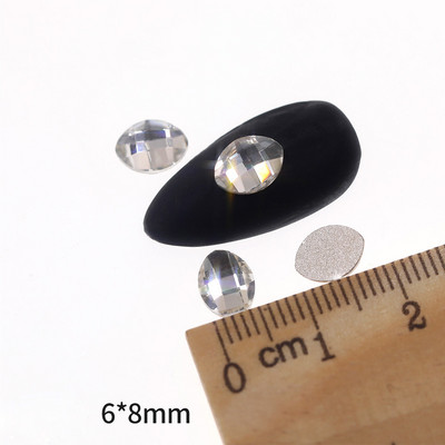 Novih 100 kom/lot kristalnih dijamantnih kamenčića za nokte od strass prozirnog stakla za 3D ukrase za nokte, kvadrata