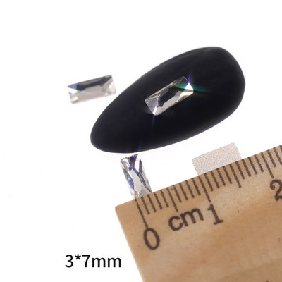 Novih 100 kom/lot kristalnih dijamantnih kamenčića za nokte od strass prozirnog stakla za 3D ukrase za nokte, kvadrata