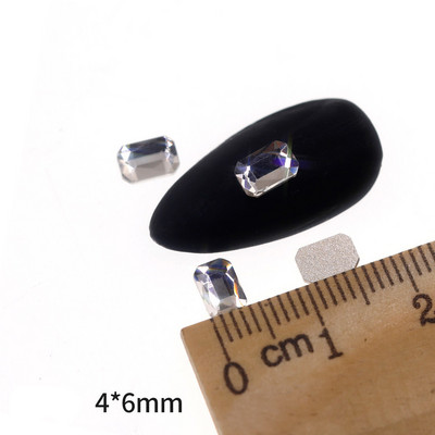 Novih 100 kom/lot kristalnih dijamantnih kamenčića za nokte od strass prozirnog stakla za 3D ukrase za nokte, kvadrata