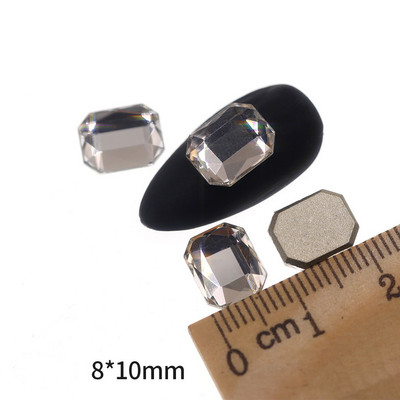 Novih 100 kom/lot kristalnih dijamantnih kamenčića za nokte od strass prozirnog stakla za 3D ukrase za nokte, kvadrata