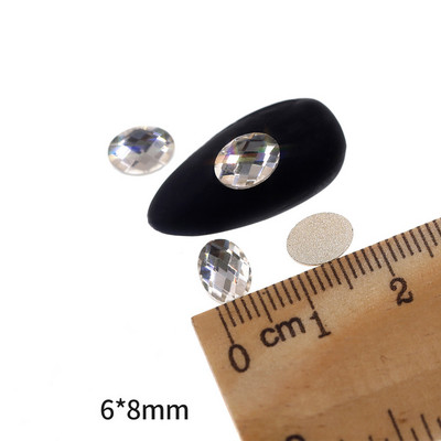 Novih 100 kom/lot kristalnih dijamantnih kamenčića za nokte od strass prozirnog stakla za 3D ukrase za nokte, kvadrata