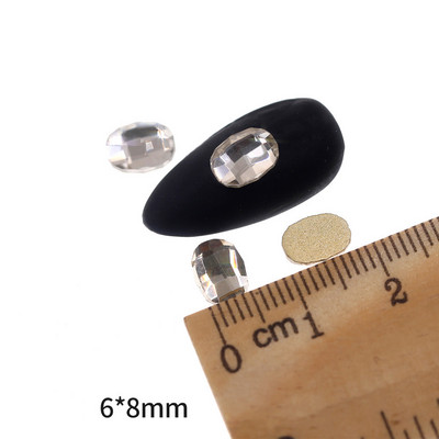 Novih 100 kom/lot kristalnih dijamantnih kamenčića za nokte od strass prozirnog stakla za 3D ukrase za nokte, kvadrata