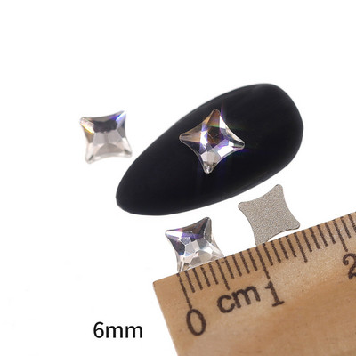 Novih 100 kom/lot kristalnih dijamantnih kamenčića za nokte od strass prozirnog stakla za 3D ukrase za nokte, kvadrata