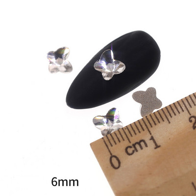 Novih 100 kom/lot kristalnih dijamantnih kamenčića za nokte od strass prozirnog stakla za 3D ukrase za nokte, kvadrata