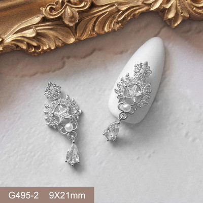 10pcs/lot 3D Star Moon Unicorn Legura Nail Art Cirkon Pearl Crystal Metal Manikura Nokti Accesorios Supplies Decorations Charms