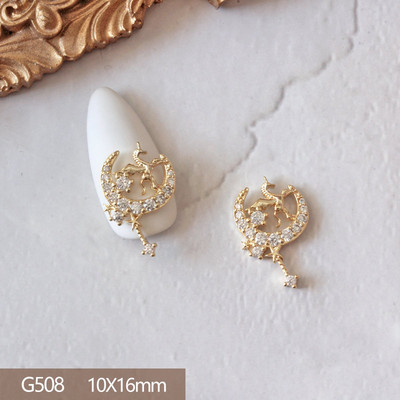 10pcs/lot 3D Star Moon Unicorn Legura Nail Art Cirkon Pearl Crystal Metal Manikura Nokti Accesorios Supplies Decorations Charms