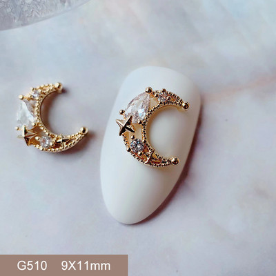 10pcs/lot 3D Star Moon Unicorn Legura Nail Art Cirkon Pearl Crystal Metal Manikura Nokti Accesorios Supplies Decorations Charms