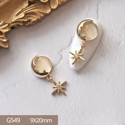 10pcs/lot 3D Star Moon Unicorn Legura Nail Art Cirkon Pearl Crystal Metal Manikura Nokti Accesorios Supplies Decorations Charms