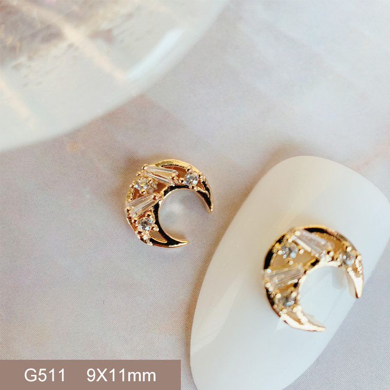 10pcs/lot 3D Star Moon Unicorn Legura Nail Art Cirkon Pearl Crystal Metal Manikura Nokti Accesorios Supplies Decorations Charms