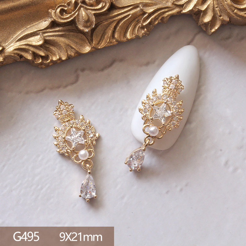 10pcs/lot 3D Star Moon Unicorn Legura Nail Art Cirkon Pearl Crystal Metal Manikura Nokti Accesorios Supplies Decorations Charms