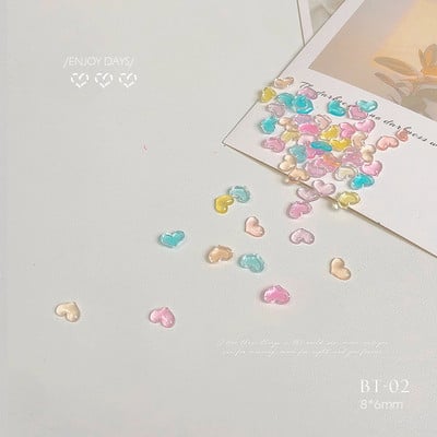 50 db Nyalóka alakú varázslatok akril körmökhöz Gyanta Nail Art Multi-Design Dekorációs szegecsek Ékszer Manikűr Nail Art Drágakövek 2022