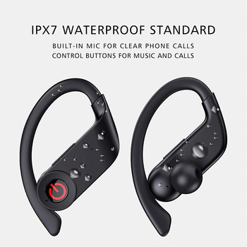 Bluetooth 5.1 безжични слушалки за поставяне в ушите, стерео спортни слушалки, шумопотискащи слушалки с микрофон, слушалки с дълбок бас за спорт