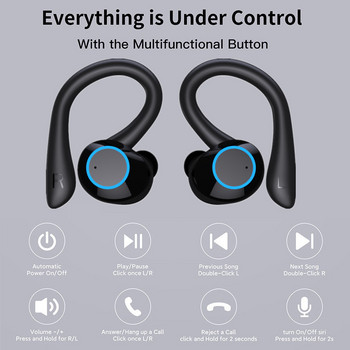 TWS Bluetooth слушалки Сензорно управление Безжични слушалки с микрофон Спортни водоустойчиви безжични слушалки 9D стерео слушалки