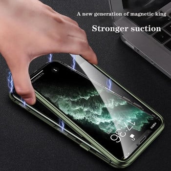 Μαγνητική θήκη 360 Full Protection για iPhone 14 13 12 11 Pro Max διπλής όψης γυάλινο κάλυμμα προσρόφησης X XR XS Max 8 7 Plus Προφυλακτήρας