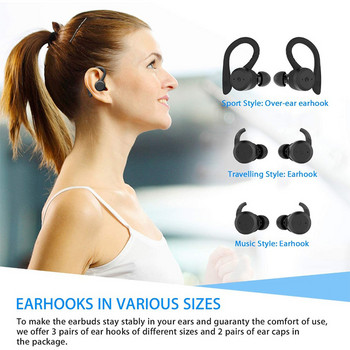 Ασύρματο ακουστικό TWS Bluetooth 5.0 Στερεοφωνικά αθλητικά ακουστικά ακουστικών σε ακουστικά Ακουστικά αυτιού Μπουμπούκια αυτιών με μικρόφωνο για iPhone Xiaomi Όλα τα τηλέφωνα