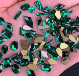 100 kom mješovitog oblika, ravna poleđina s vještačkim dijamantima, nepravilni stakleni kristalni 3D ukrasi za nokte s vještačkim dijamantima