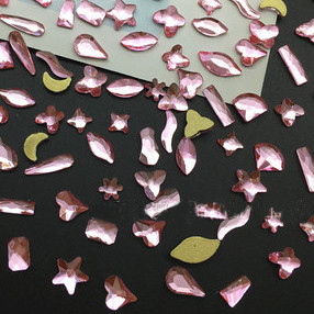 100 kom mješovitog oblika, ravna poleđina s vještačkim dijamantima, nepravilni stakleni kristalni 3D ukrasi za nokte s vještačkim dijamantima