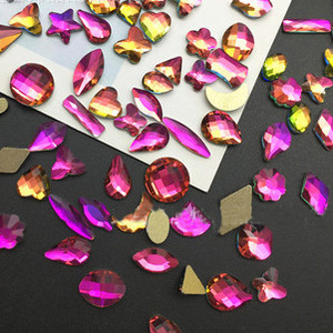 100 kom mješovitog oblika, ravna poleđina s vještačkim dijamantima, nepravilni stakleni kristalni 3D ukrasi za nokte s vještačkim dijamantima