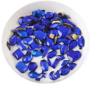 100 kom mješovitog oblika, ravna poleđina s vještačkim dijamantima, nepravilni stakleni kristalni 3D ukrasi za nokte s vještačkim dijamantima