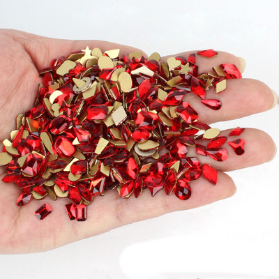 100 kom mješovitog oblika, ravna poleđina s vještačkim dijamantima, nepravilni stakleni kristalni 3D ukrasi za nokte s vještačkim dijamantima