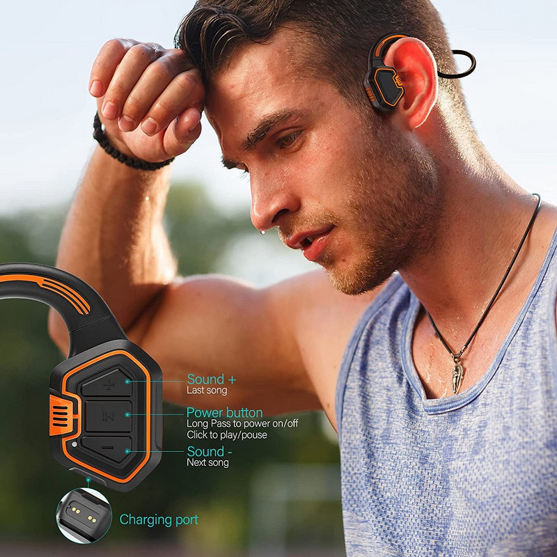 TWS Bone Conduction IPX8 Αδιάβροχα ακουστικά με μικρόφωνο Bluetooth Ασύρματο ακουστικό Αθλητικά υψηλής ποιότητας ακουστικά για smartphone