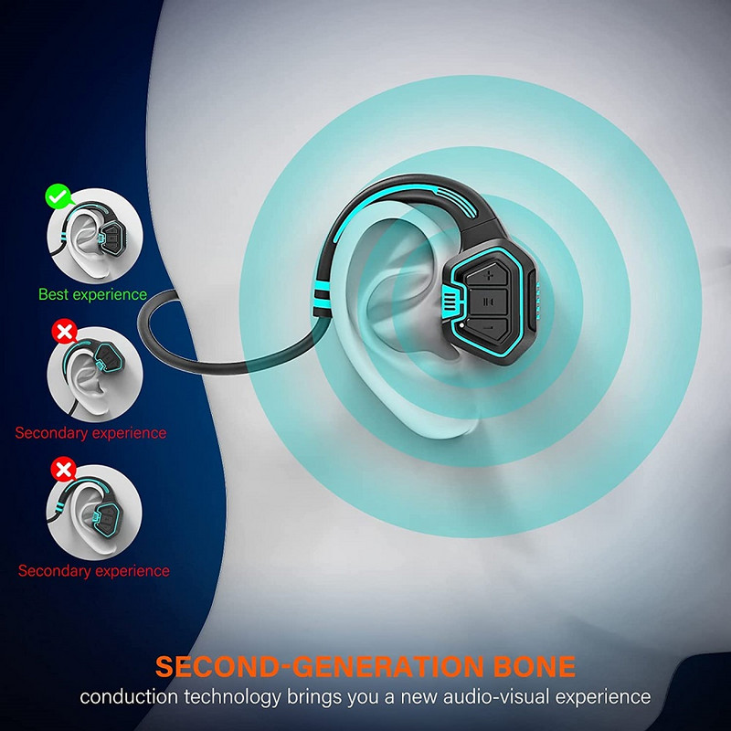 TWS Bone Conduction IPX8 Αδιάβροχα ακουστικά με μικρόφωνο Bluetooth Ασύρματο ακουστικό Αθλητικά υψηλής ποιότητας ακουστικά για smartphone