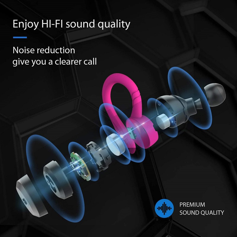 Bluetooth slušalice Prave bežične slušalice s kućištem za punjenje IPX7 Vodootporne slušalice za stereo zvuk Ugrađeni mikrofon Slušalice za uši