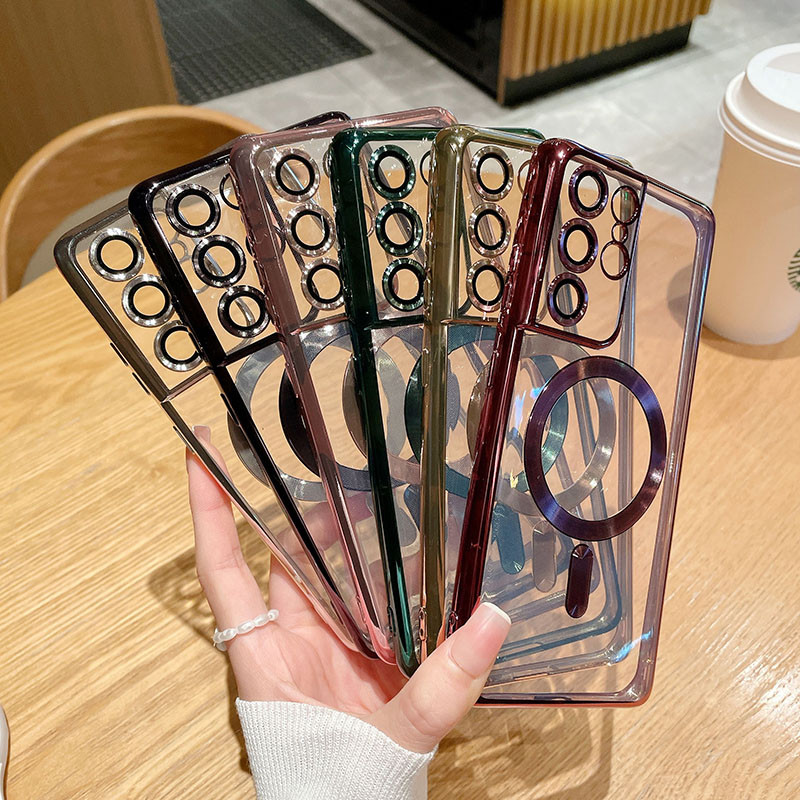 Luksuzna silikonska Magsafe torbica za bežično punjenje za Samsung S22 S23 S21 Ultra Plus meka navlaka otporna na udarce