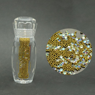 1 bočica Mini kavijar perle Kristalni sitni kamenčići Staklena mikro perla za nokte DIY Šarene 3D svjetlucave dekoracije za nokte