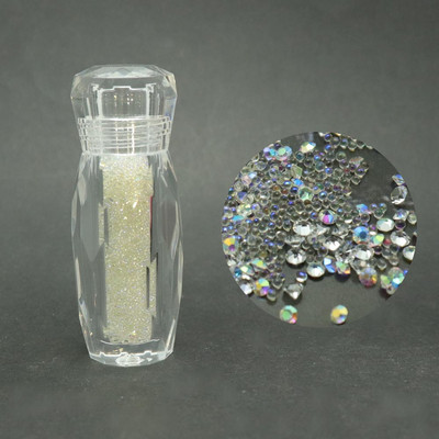 1 bočica Mini kavijar perle Kristalni sitni kamenčići Staklena mikro perla za nokte DIY Šarene 3D svjetlucave dekoracije za nokte