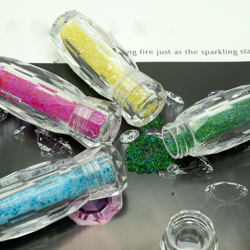 1 bočica Mini kavijar perle Kristalni sitni kamenčići Staklena mikro perla za nokte DIY Šarene 3D svjetlucave dekoracije za nokte