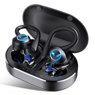 TWS Bluetooth-kompatibilis fülhallgató IPX7 vízálló vezeték nélküli 5.1 fejhallgató sportzajcsökkentő fülhallgató mikrofonos fejhallgatóval