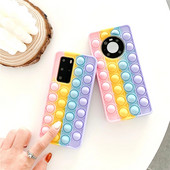 Pop Fidget Toys Push Bubble põrutuskindel silikoonümbris For Honor 10 20 Lite 30 50 9X 8X 8A Pro Play 3 tagakaas, leevendab stressi